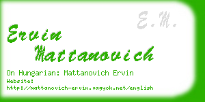 ervin mattanovich business card